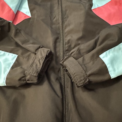 MADHERO Men’s Black/Pink/Turquoise Hooded Full Zip Windbreaker 90’s Style - Picture 7 of 11