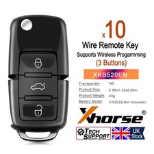 10x Xhorse Universal Wire Smart Remote Key XKB520EN B5 Flip 3 Buttons for VVDI
