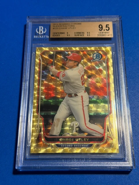 2014 Bowman Chrome - Chase Utley #123 SUPERFRACTOR 1/1 Graded BGS 9.5