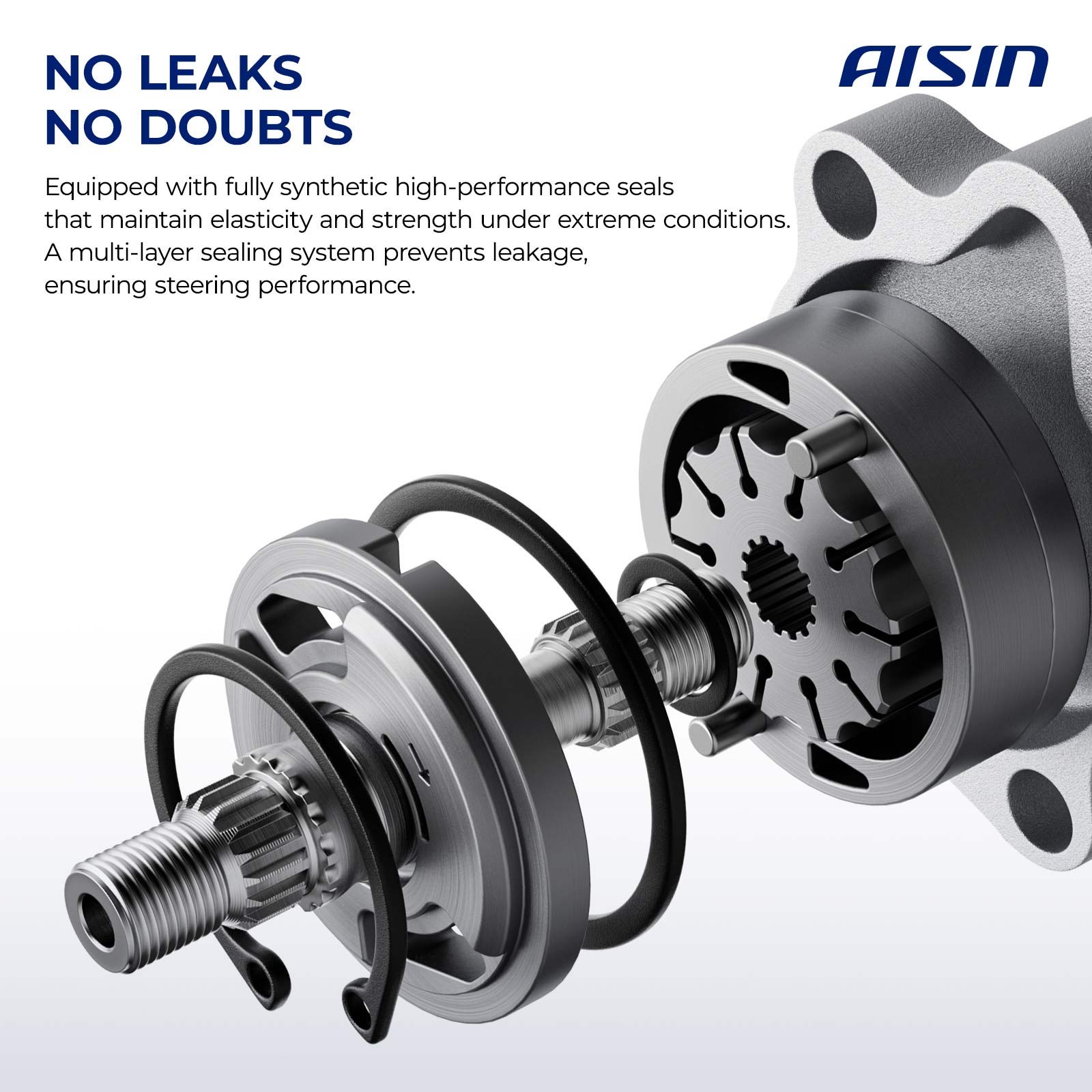 AISIN Power Steering Pump with Pulley for Maserati Ghibli Quattroporte 2014-2017