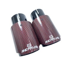 7689101114mm Out Remus Glossy Red Carbon Fiber Exhaust Universal Tailpipe