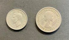 Great Britain George VI and Elizabeth 1 and Two Shilling coins