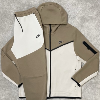 nike tech fleece beige tracksuit