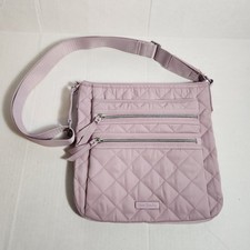 Vera Bradley Triple Zip Hipster Crossbody Bag Purse Quilted Lavender