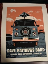 DAVE MATTHEWS BAND The Gorge 2008 Night 3 VW Bus Leroi Poster RARE #668 /830