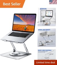 Ergonomic Adjustable Laptop Stand with 360  Rotating Base - Fits 10-16" Laptops