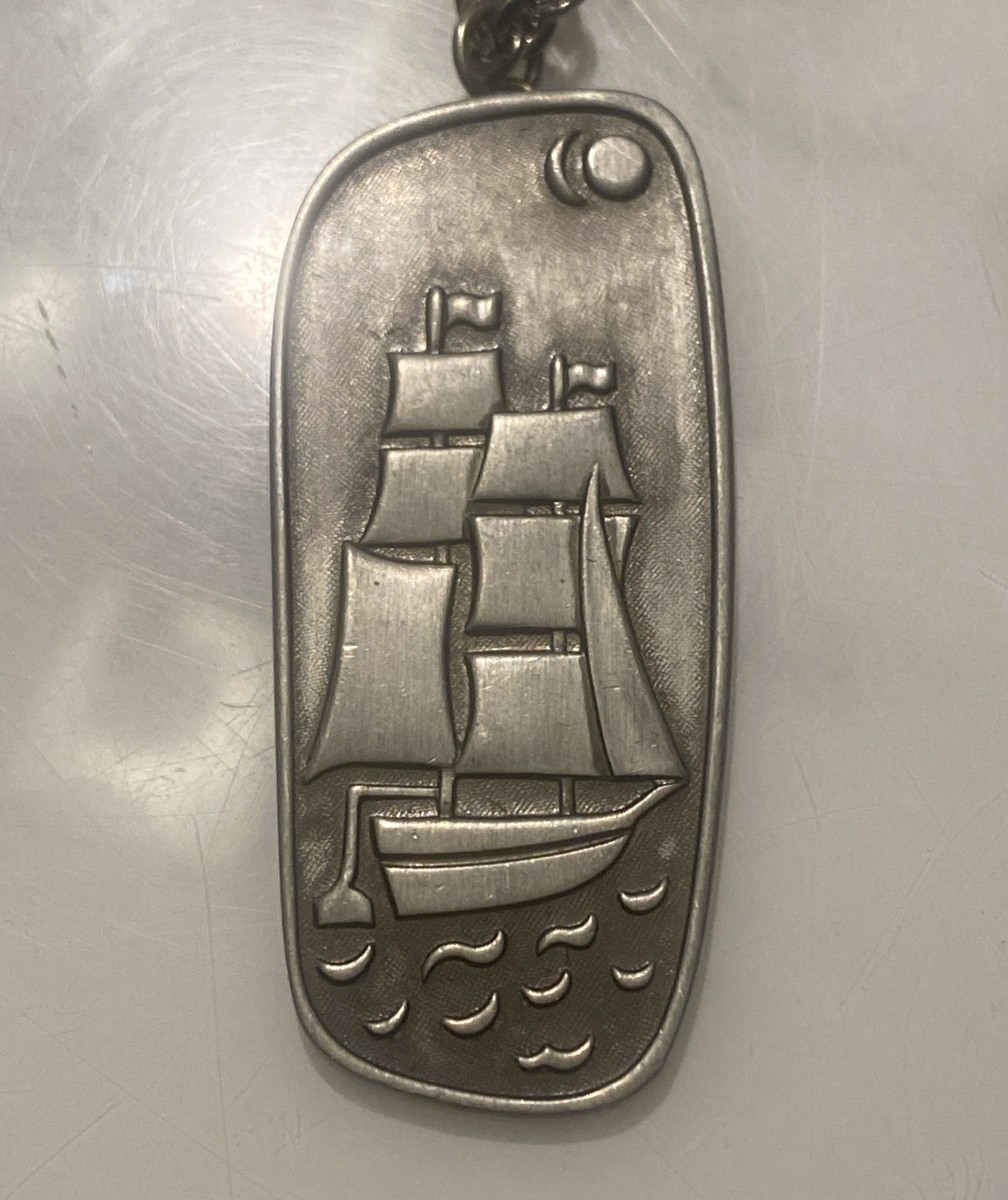 Jorgen Jensen Denmark Pewter Sail Boat Ship Sun Moon Necklace 187