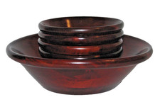 Vintage Dinh Dau Ent Wooden Salad Bowls -5 Pieces Set -Great Condition