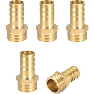 sourcing map Pack of 5 Brass Hose Connector Hose Connector Adapter Hose Adapter