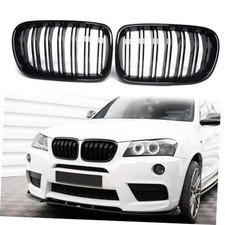 F25 Grille, Black Front Kidney Grille 2011-2013 X3 F25 Gloss Black Double Slats