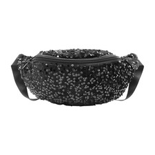 Women Girls Waist Bag Fanny Pack Sequins Waist Pouch Chest Crossbody Belt Bag...