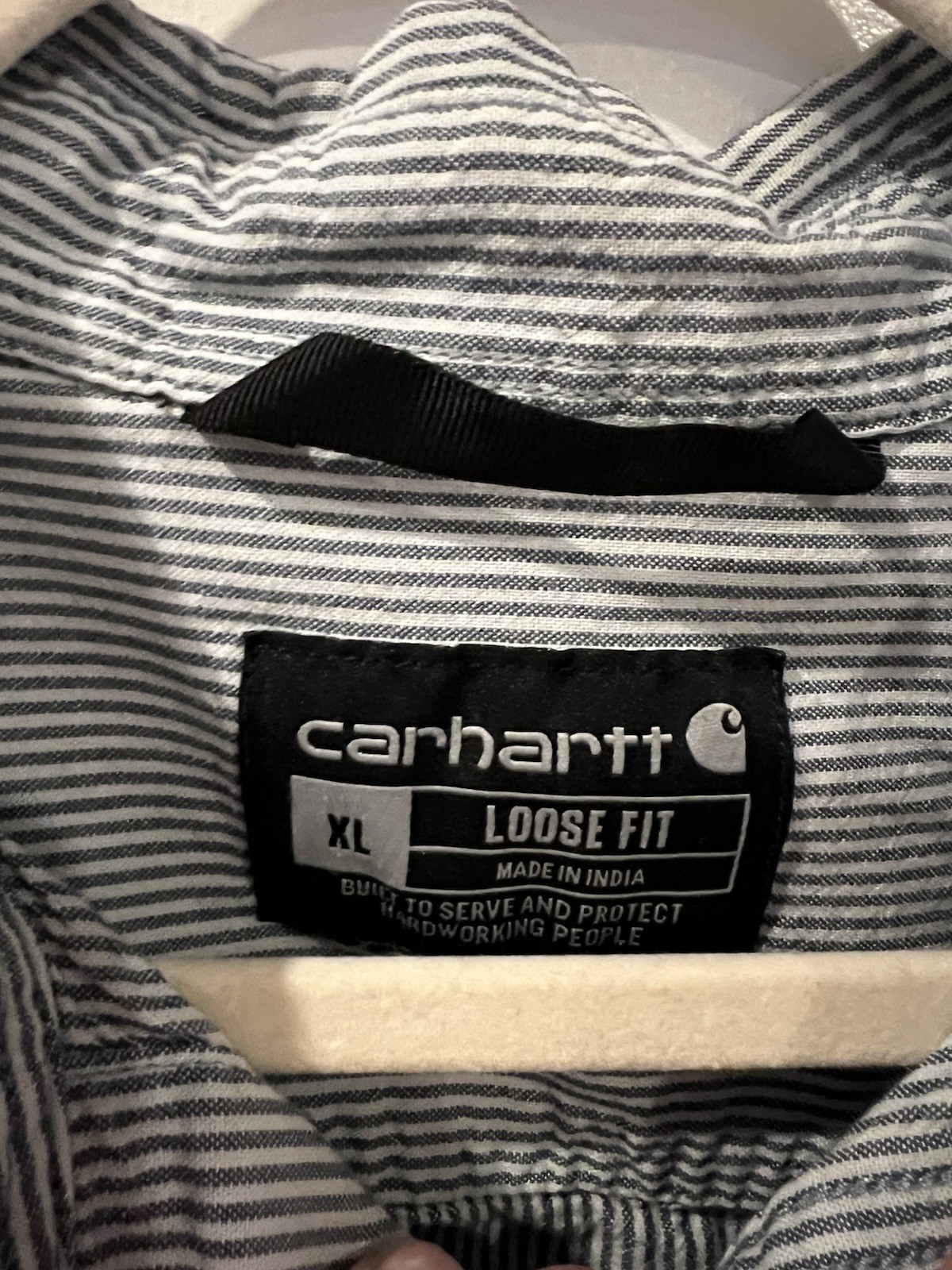 Carhartt Loose Fit Pinstripe Button Down Cotton Shirt Size XL thumbnail 4