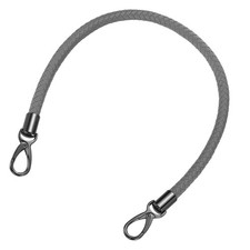 60cm Short Leather PU Braided Purse Replacement Handle - Dark Gray, Black