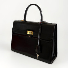 Authentic Bally Handbag Black Leather From Japan 0874