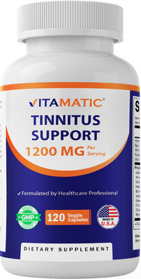 Vitamatic Tinnitus Relief Support   1200 mg Per Serving-120 Veggie Capsules