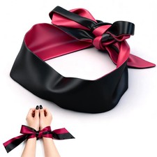 Silk Restraints Sex Blindfold Adjustable Sleeping Mask Satin Eye Mask BDSM SM...