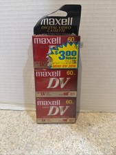 Lot of 3 Maxell Mini DV Digital Video Cassette Tape 60 Minute NEW