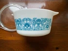 Pyrex Horizon Blue White & Blue Casserole Vintage MCM 473 1 Qt With Lid C-Pics