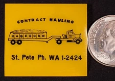 Vintage Hagedorn Contract Hauling St Pete Truck Matchbook Art Proof MBa1
