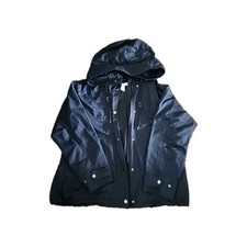 H M Women's Size 4 Black Lightweight Jacket Coat With Hood Zipper