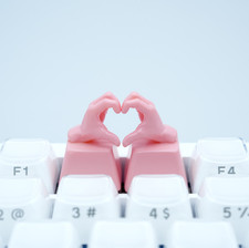 Keycap Cute Pink Hand Heart Artisan Custom Mechanical Keyboard