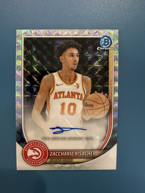 ZACCHARIE RISACHER 2025-26 BOWMAN CHROME GEOMETRIC AUTO #BCA-ZR HAWKS