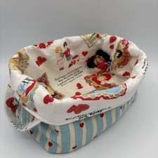 Vintage Retro Fabric Nursery Babies Basket Princess Hearts Kids Sharing Flowers