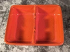 Vintage Frankoma Pottery #469 Red Divided Dish