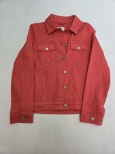 Joules Arkley Denim Jacket Size UK 8 Rosehip Pink Red Coral Embroidered Bee Cute