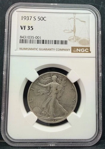 Photo of a 1937-S Walking Liberty Half Dollar from an eBay listing that sold on Jul 17, 2026