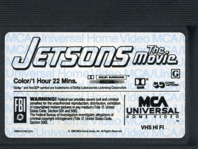 Jetsons, VHS, Preowned, The Movie, 1990, Animation, Tested, Tape - Image 4 of 4