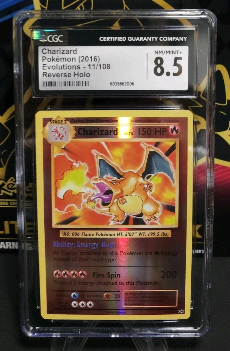Pokémon Charizard Evolutions XY #11, Reverse holo, CGC 8.5!!!
