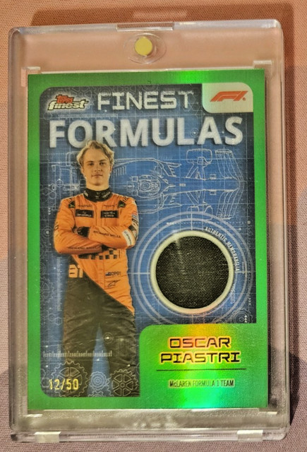 2024 Topps Finest Formula 1 F1 OSCAR PIASTRI #FF-PIA Relic Green 12/50 Mclaren