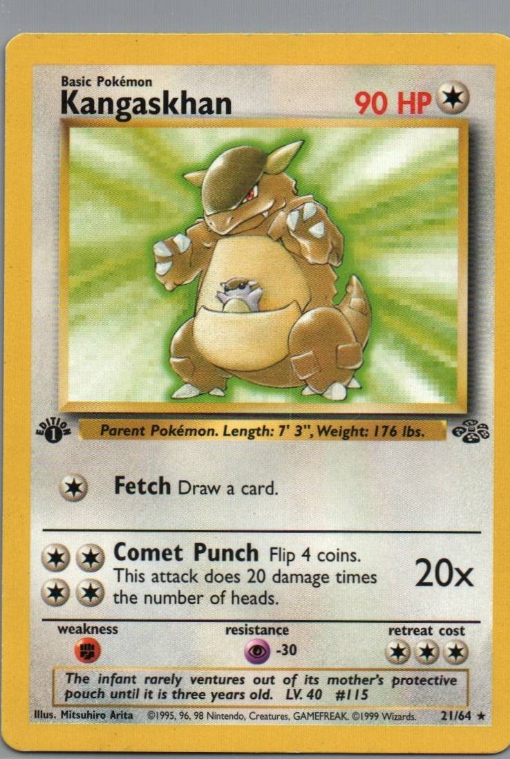 Kangaskhan (21) 1st Edition Rare Jungle 21/64 NM