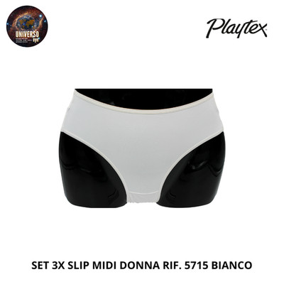 Set 3x Damen Midi Slips Mikrofaser Weiß, Cherish Microfaser 3X2 5715 Playtex