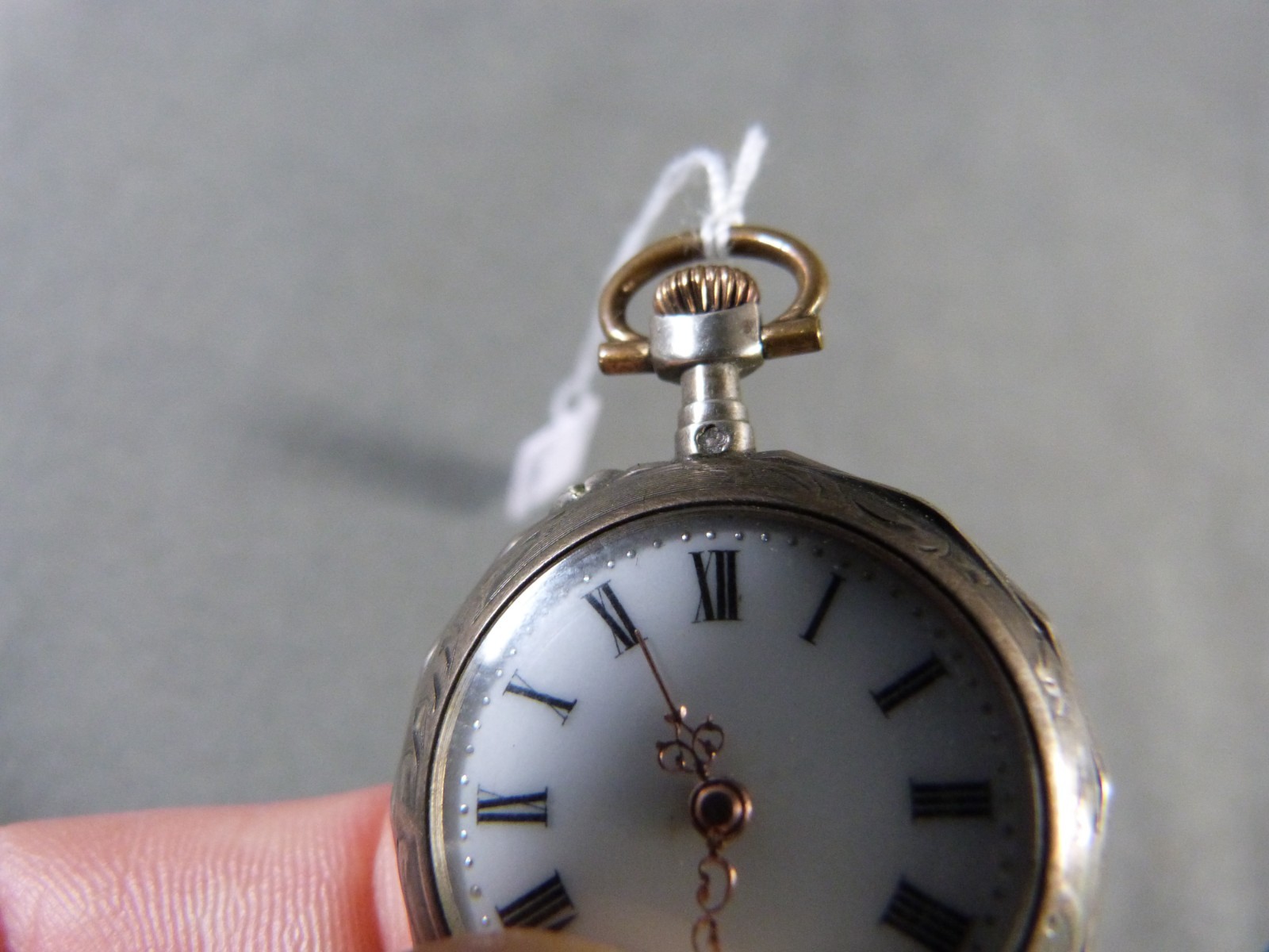 Pretty COLLAR WATCH, solid silver pocket watch, d… - image 7