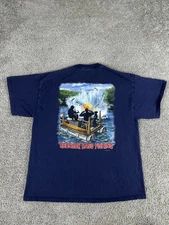 Vintage Buck Wear Shirt Mens Large Bass Fishing Redneck Humor Graphic 2003 Tee