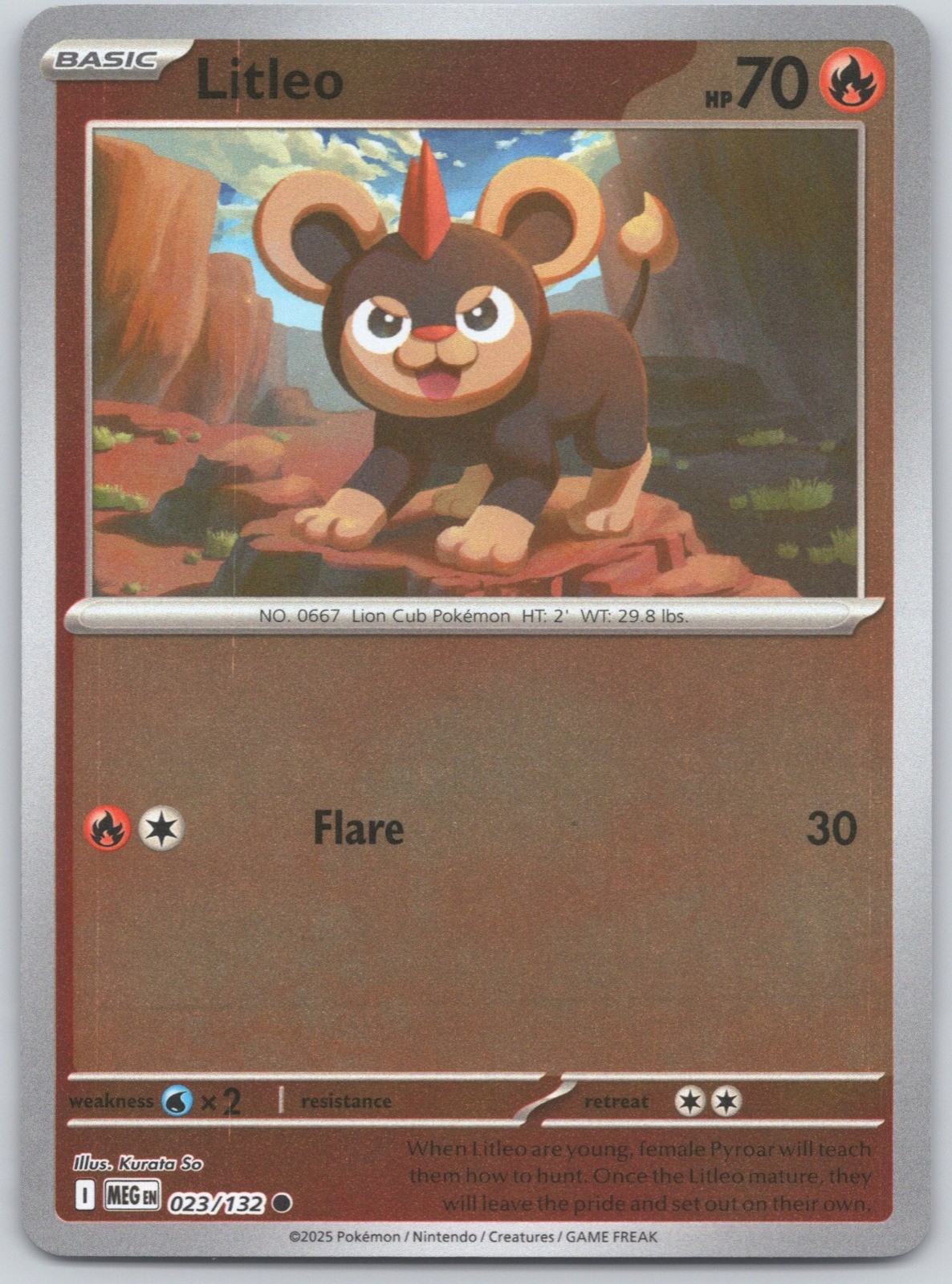 Litleo Reverse Holofoil Common ME01: Mega Evolution 023/132 NM