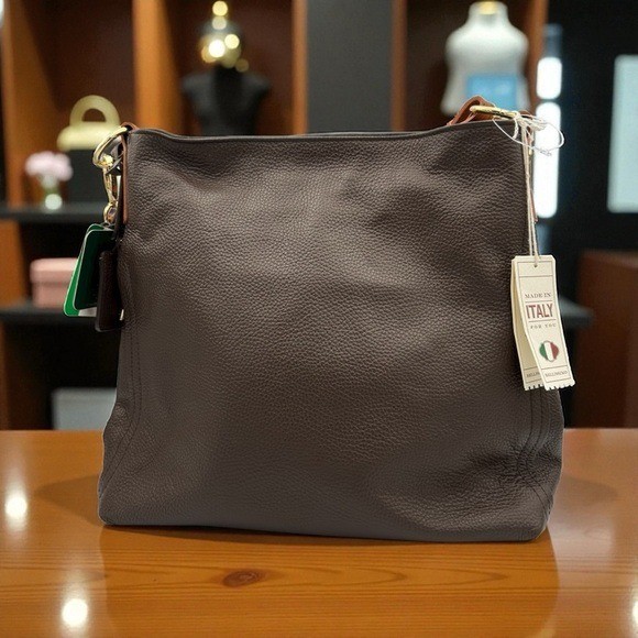 Valentina Women’s Brown Leather Shoulder Bag Size Medium