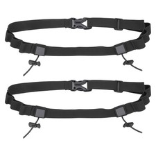 Race Number Belt, Running Belts Bib Holder with 6 Gel Loops 2 Pcs Black