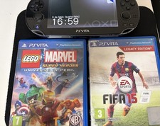 PS Vita (Model 1000) + FIFA 15 + LEGO Game + Charger – Good Condition