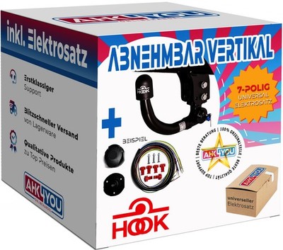 HOOK AHK für Ford Focus C-MAX 03-10 vertikal abnehmbar + 7-polig E-Satz ABE