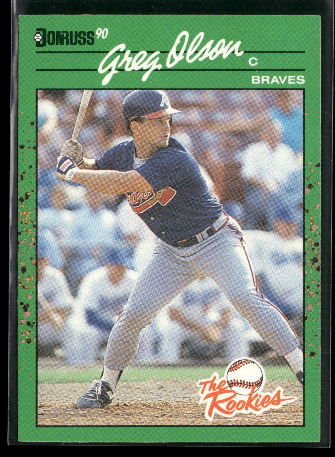 1990 Donruss The Rookies #46 Greg Olson [NM] [Base Set Baseball Card]