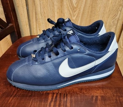 Nike Cortez Basic Leather Midnight Navy White 316418-402 Mens Size