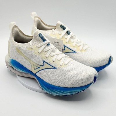Mizuno Wave Neo Wind Running Shoes Womens 9.5 White Blue J1GD227821 Sneakers