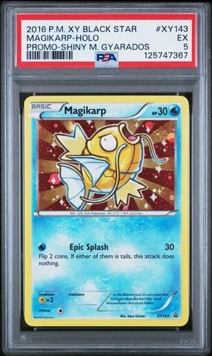 2016 POKEMON XY BLACK STAR PROMO SHINY MEGA GYARADOS #XY143 MAGIKARP-HOLO PSA 5