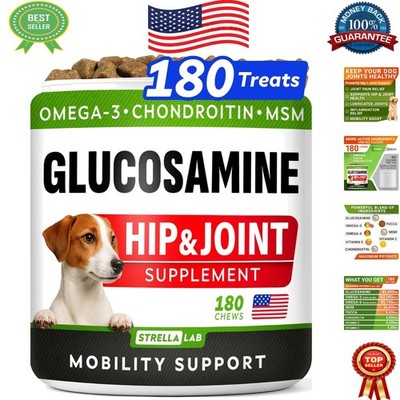 Chicken Flavor Glucosamine Dog Treats   180 Count for Joint Health & Mobility
