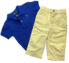 New With Tags Polo Ralph Lauren Boys Blue Polo Shirt  Oxford Pants Set sz 12m