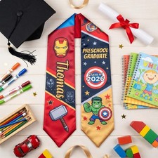 Custom Superhero Preschool Graduate Keepsake Class Of 2026 Graduation Stole