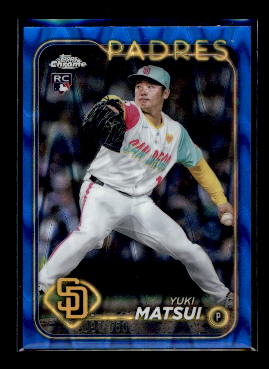 2024 Topps Chrome Update USC187 Yuki Matsui Blue RayWave Rookie 95/150 Padres